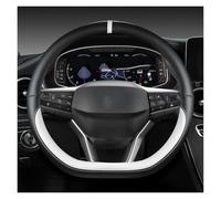 Car Handle Cover Car Steering Wheel Cover D Shape For Seat For Ateca For FR 2017 2020 For Leon ST For Arona 2021 For Ibiza 2018 Steering Wheel Protector(WHITE)
