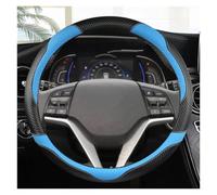 Car Handle Cover Carbon Fibre Leather Car Steering Wheel Cover Non-Slip 38cm 15" For Hyundai For Tucson 3 2015 2016 2017 2018 2019 Steering Wheel Protector(Blue)