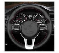 Car Handle Cover DIY Wearable Faux Leather Car Accessories Steering Wheel Cover For Kia For Rio K2 For Picanto For Morning 2017 2018 2019 Steering Wheel Protector(Black)