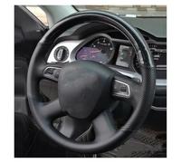 Car Handle Cover For A4 B7 B8 A6 C6 2004-2011 Q5 2008-2012 Q7 Hand-Stitched Black Genuine Leather Carbon Fiber Car Steering Wheel Cover Steering Wheel Protector(Yellow)