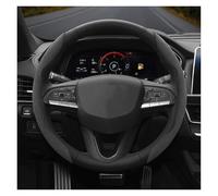 Car Handle Cover Suede Snap-on Steering Wheel Cover 2-Piece 3-Piece For Cadillac CT4 CT5 CT6 XT4 XT5 XT6 For Escalade CTS SRX ATS Lyriq Steering Wheel Protector(Black 2-P)