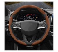 Car Handle Cover Suede Snap-on Steering Wheel Cover 2-Piece 3-Piece For Cadillac CT4 CT5 CT6 XT4 XT5 XT6 For Escalade CTS SRX ATS Lyriq Steering Wheel Protector(Brown 3-P)