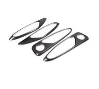 Car Handles Accessories for Alfa for Romeo for Giulia 2017-2019 Real Carbon Fiber Car Chrome Interior Door Handle Frame Cover Trim Accessories(Black)