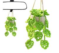 Car Hanging Accessories | Hanging Crochet | Handmade Car Decorations Interior | Potted Hook Decor For Rearview Mirror | Hand Knitted Basket Gift P