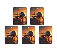 Car Hanging Air Fresheners 5 PCS Airplane at Sunset Print Car Aromatherapy Tablets Air Freshener Fragrance Scented Cards For Home & Cars