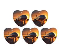 Car Hanging Air Fresheners 5 PCS Airplane at Sunset Print Car Aromatherapy Tablets Air Freshener Fragrance Scented Cards For Home & Cars