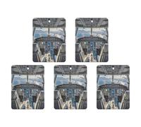 Car Hanging Air Fresheners 5 PCS Airplane Cockpit Print Car Aromatherapy Tablets Air Freshener Fragrance Scented Cards For Home & Cars