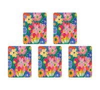 Car Hanging Air Fresheners 5 PCS Beautiful Flowers Print Car Aromatherapy Tablets Air Freshener Fragrance Scented Cards For Home & Cars