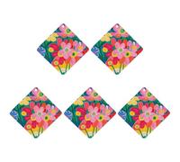 Car Hanging Air Fresheners 5 PCS Beautiful Flowers Print Car Aromatherapy Tablets Air Freshener Fragrance Scented Cards For Home & Cars