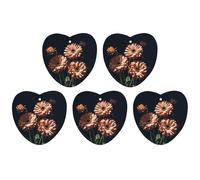Car Hanging Air Fresheners 5 PCS Beautiful Retro Flowers Print Car Aromatherapy Tablets Air Freshener Fragrance Scented Cards For Home & Cars