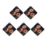 Car Hanging Air Fresheners 5 PCS Beautiful Retro Flowers Print Car Aromatherapy Tablets Air Freshener Fragrance Scented Cards For Home & Cars