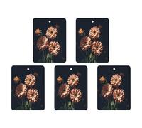 Car Hanging Air Fresheners 5 PCS Beautiful Retro Flowers Print Car Aromatherapy Tablets Air Freshener Fragrance Scented Cards For Home & Cars