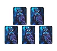 Car Hanging Air Fresheners 5 PCS Blue Owl Print Car Aromatherapy Tablets Air Freshener Fragrance Scented Cards For Home & Cars