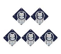 Car Hanging Air Fresheners 5 PCS Cat in Spacess Print Car Aromatherapy Tablets Air Freshener Fragrance Scented Cards For Home & Cars