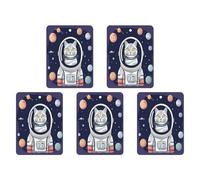 Car Hanging Air Fresheners 5 PCS Cat in Spacess Print Car Aromatherapy Tablets Air Freshener Fragrance Scented Cards For Home & Cars