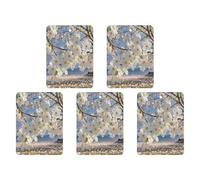 Car Hanging Air Fresheners 5 PCS Cherry Blossom Print Car Aromatherapy Tablets Air Freshener Fragrance Scented Cards For Home & Cars