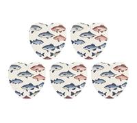 Car Hanging Air Fresheners 5 PCS Colorful Fish Print Car Aromatherapy Tablets Air Freshener Fragrance Scented Cards For Home & Cars