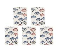 Car Hanging Air Fresheners 5 PCS Colorful Fish Print Car Aromatherapy Tablets Air Freshener Fragrance Scented Cards For Home & Cars