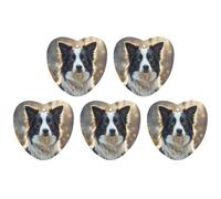 Car Hanging Air Fresheners 5 PCS Cute Border Collie Print Car Aromatherapy Tablets Air Freshener Fragrance Scented Cards For Home & Cars