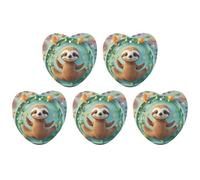 Car Hanging Air Fresheners 5 PCS Cute Cartoon Sloth Print Car Aromatherapy Tablets Air Freshener Fragrance Scented Cards For Home & Cars
