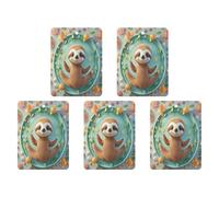 Car Hanging Air Fresheners 5 PCS Cute Cartoon Sloth Print Car Aromatherapy Tablets Air Freshener Fragrance Scented Cards For Home & Cars