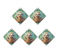 Car Hanging Air Fresheners 5 PCS Cute Cartoon Sloth Print Car Aromatherapy Tablets Air Freshener Fragrance Scented Cards For Home & Cars