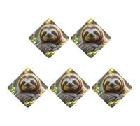 Car Hanging Air Fresheners 5 PCS Cute Funny Sloth Print Car Aromatherapy Tablets Air Freshener Fragrance Scented Cards For Home & Cars
