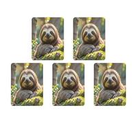 Car Hanging Air Fresheners 5 PCS Cute Funny Sloth Print Car Aromatherapy Tablets Air Freshener Fragrance Scented Cards For Home & Cars