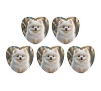 Car Hanging Air Fresheners 5 PCS Cute Pomeranian Dog Print Car Aromatherapy Tablets Air Freshener Fragrance Scented Cards For Home & Cars