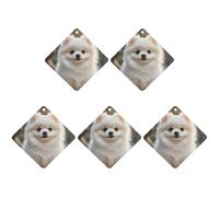 Car Hanging Air Fresheners 5 PCS Cute Pomeranian Dog Print Car Aromatherapy Tablets Air Freshener Fragrance Scented Cards For Home & Cars