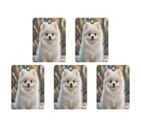 Car Hanging Air Fresheners 5 PCS Cute Pomeranian Dog Print Car Aromatherapy Tablets Air Freshener Fragrance Scented Cards For Home & Cars