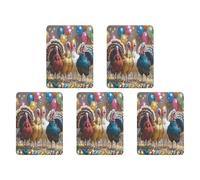 Car Hanging Air Fresheners 5 PCS Cute Turkey Print Car Aromatherapy Tablets Air Freshener Fragrance Scented Cards For Home & Cars