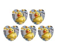 Car Hanging Air Fresheners 5 PCS Cute Yellow Rubber Ducky Print Car Aromatherapy Tablets Air Freshener Fragrance Scented Cards For Home & Cars