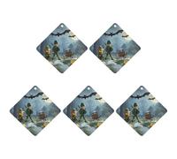 Car Hanging Air Fresheners 5 PCS Dead Tree Pumpkin Carriage Print Car Aromatherapy Tablets Air Freshener Fragrance Scented Cards For Home & Cars