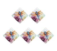 Car Hanging Air Fresheners 5 PCS Dragonfly Watercolor Painting Print Car Aromatherapy Tablets Air Freshener Fragrance Scented Cards For Home & Cars