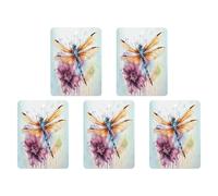 Car Hanging Air Fresheners 5 PCS Dragonfly Watercolor Painting Print Car Aromatherapy Tablets Air Freshener Fragrance Scented Cards For Home & Cars