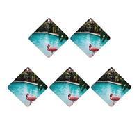 Car Hanging Air Fresheners 5 PCS Flamingo And Swimming Pool Print Car Aromatherapy Tablets Air Freshener Fragrance Scented Cards For Home & Cars