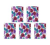 Car Hanging Air Fresheners 5 PCS Flower Leaves Purple Print Car Aromatherapy Tablets Air Freshener Fragrance Scented Cards For Home & Cars