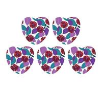 Car Hanging Air Fresheners 5 PCS Flower Leaves Purple Print Car Aromatherapy Tablets Air Freshener Fragrance Scented Cards For Home & Cars