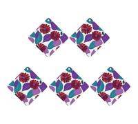 Car Hanging Air Fresheners 5 PCS Flower Leaves Purple Print Car Aromatherapy Tablets Air Freshener Fragrance Scented Cards For Home & Cars