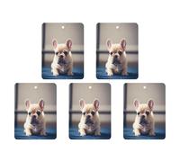 Car Hanging Air Fresheners 5 PCS French Bulldog Print Car Aromatherapy Tablets Air Freshener Fragrance Scented Cards For Home & Cars