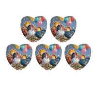 Car Hanging Air Fresheners 5 PCS Fun Turkey Party Print Car Aromatherapy Tablets Air Freshener Fragrance Scented Cards For Home & Cars