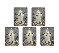 Car Hanging Air Fresheners 5 PCS Ghost Bat Pattern Print Car Aromatherapy Tablets Air Freshener Fragrance Scented Cards For Home & Cars