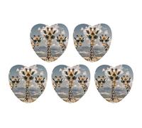 Car Hanging Air Fresheners 5 PCS Giraffes Wearing Sunglasses Print Car Aromatherapy Tablets Air Freshener Fragrance Scented Cards For Home & Cars