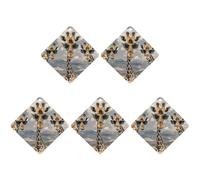 Car Hanging Air Fresheners 5 PCS Giraffes Wearing Sunglasses Print Car Aromatherapy Tablets Air Freshener Fragrance Scented Cards For Home & Cars