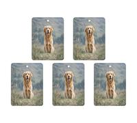 Car Hanging Air Fresheners 5 PCS Golden Retriever Dog Print Car Aromatherapy Tablets Air Freshener Fragrance Scented Cards For Home & Cars