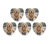 Car Hanging Air Fresheners 5 PCS Golden Retriever Dog Print Car Aromatherapy Tablets Air Freshener Fragrance Scented Cards For Home & Cars