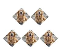 Car Hanging Air Fresheners 5 PCS Golden Retriever Dog Print Car Aromatherapy Tablets Air Freshener Fragrance Scented Cards For Home & Cars