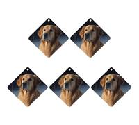 Car Hanging Air Fresheners 5 PCS Golden Retriever Print Car Aromatherapy Tablets Air Freshener Fragrance Scented Cards For Home & Cars