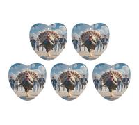 Car Hanging Air Fresheners 5 PCS Jumping Turkey Print Car Aromatherapy Tablets Air Freshener Fragrance Scented Cards For Home & Cars